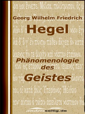 cover image of Phänomenologie des Geistes